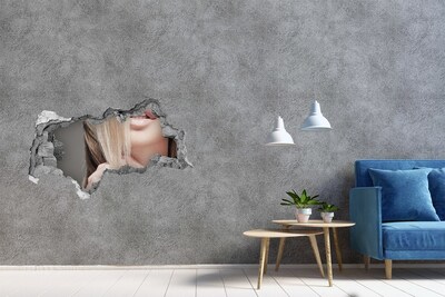 Hole wall sticker A charming look from behind the wall