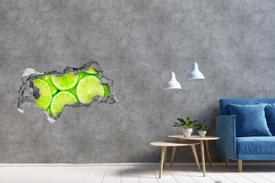 Hole wall sticker Fresh limes in concrete