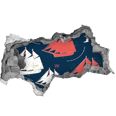 Hole in the wall sticker Ships at sea