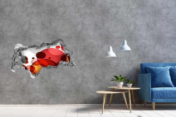 Hole in the wall sticker Colorful bubbles in a hole in the wall