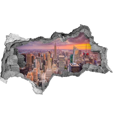 Hole in the wall sticker New York at sunset