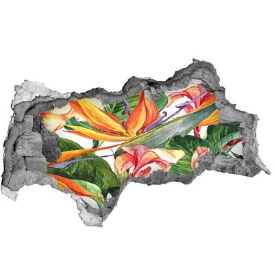 Hole in the wall sticker Tropical paradise behind the wall