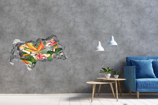 Hole in the wall sticker Tropical paradise behind the wall