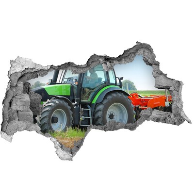 Hole wall sticker Tractor in action
