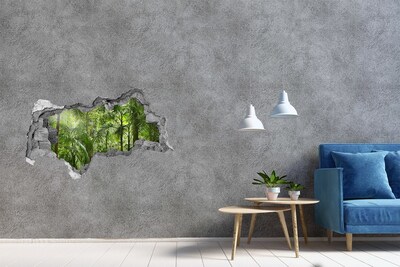 Hole in the wall sticker Tropical jungle behind the wall
