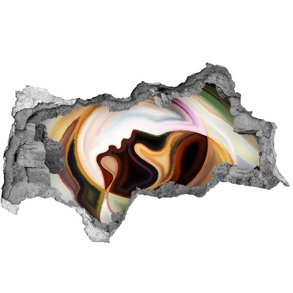 Hole wall sticker A face in earthy colors