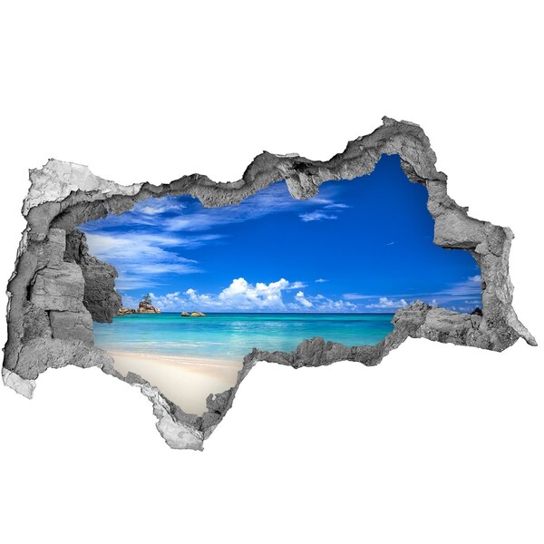 Hole wall sticker Caribbean Beach through the Hole in the Wall