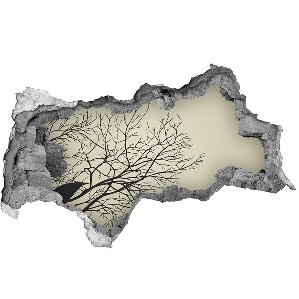 Hole in the wall sticker Dead forest behind the destroyed wall