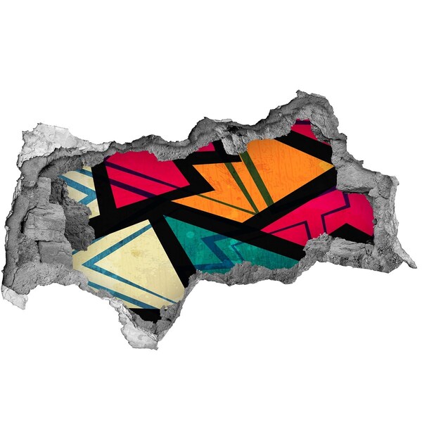 Hole wall sticker A colorful mural in a hole in the wall