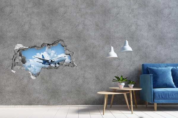 Hole in the wall decal Flight in the clouds