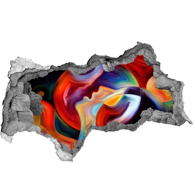 Hole in the wall decal A colorful dance of emotions