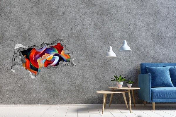 Hole in the wall decal A colorful dance of emotions