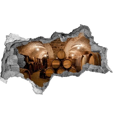 Hole wall sticker Interior of a winery with barrels