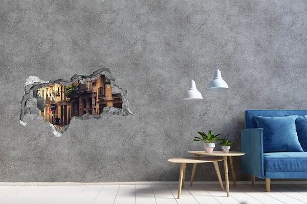 Hole in the wall decal The charming streets of Barcelona