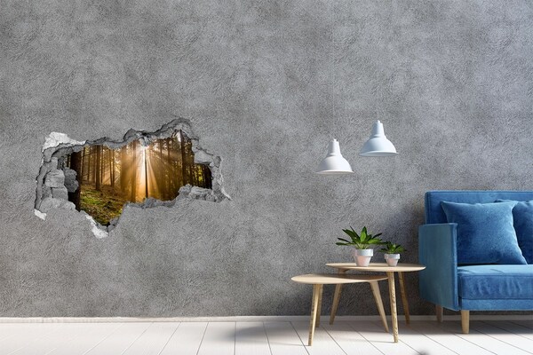 Hole wall sticker Forest oasis of light