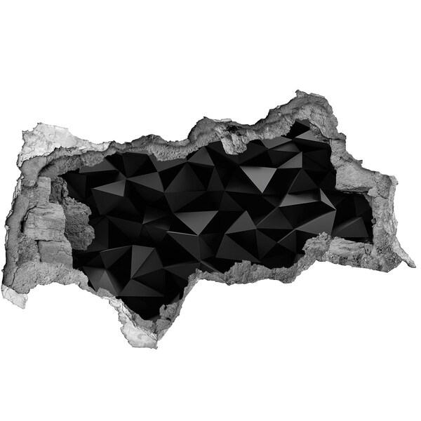Hole in the wall sticker Black, three-dimensional slit
