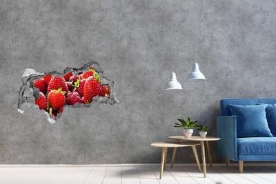 Hole wall sticker Strawberry field