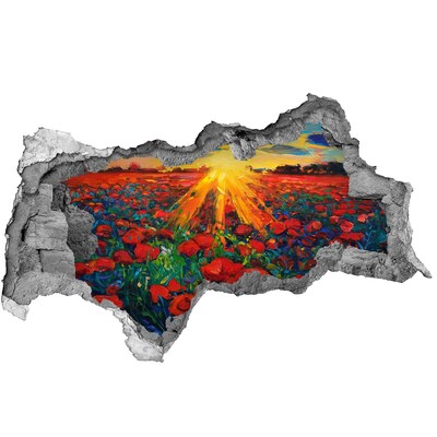 Hole in the wall decal Flower meadow in the sunshine