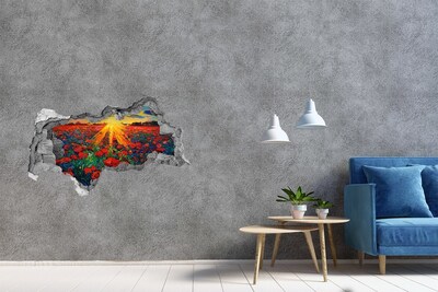 Hole in the wall decal Flower meadow in the sunshine