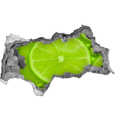 Hole wall sticker Juicy lime in concrete