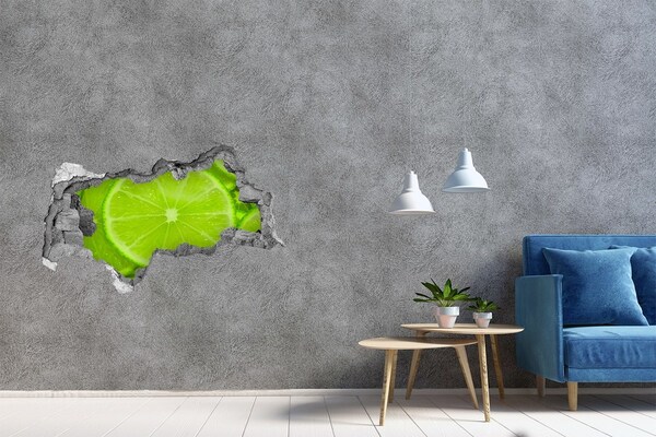 Hole wall sticker Juicy lime in concrete