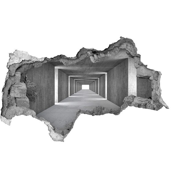 Hole wall sticker Empty concrete corridor
