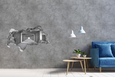 Hole wall sticker Empty concrete corridor