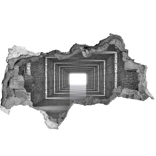 Hole in the wall sticker Transparent corridor in concrete