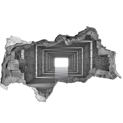 Hole in the wall sticker Transparent corridor in concrete
