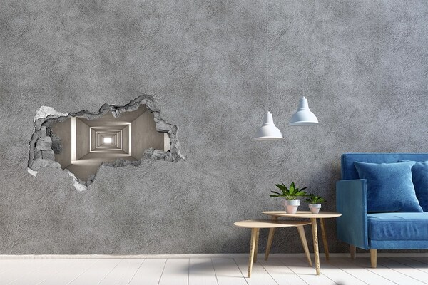 Hole in the wall sticker Empty concrete corridor