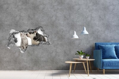 Hole wall sticker Animal friendship