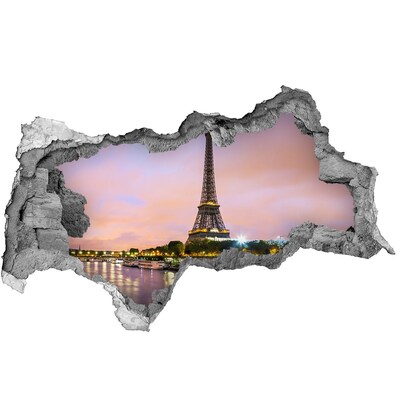 Hole in the wall sticker The Eiffel Tower at dusk