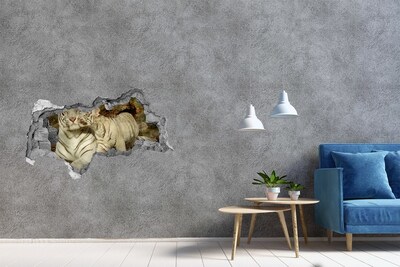 Hole wall sticker White tigers in nature