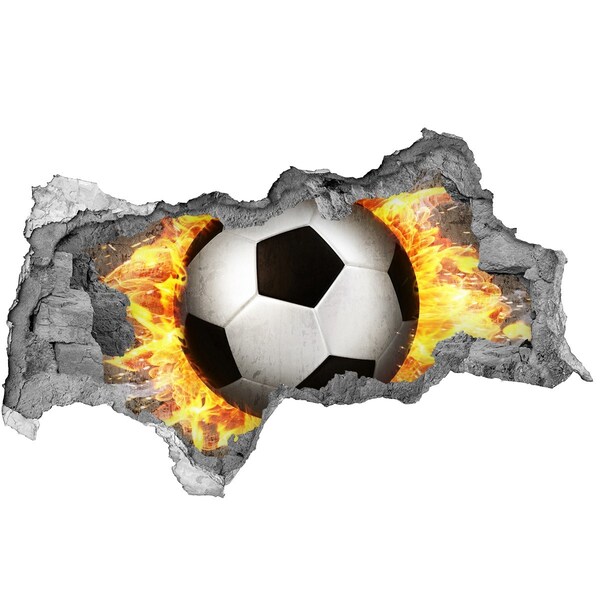 Hole in the wall sticker Football on fire