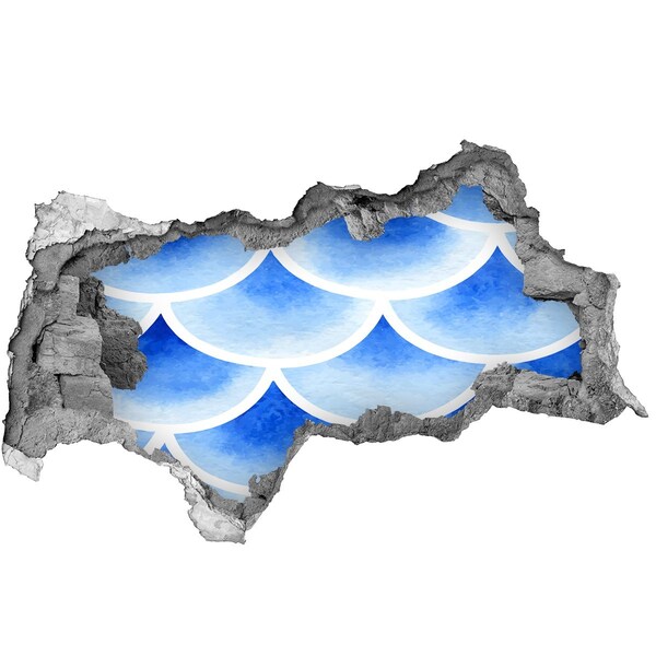 Hole wall sticker Water waves in a wall hole