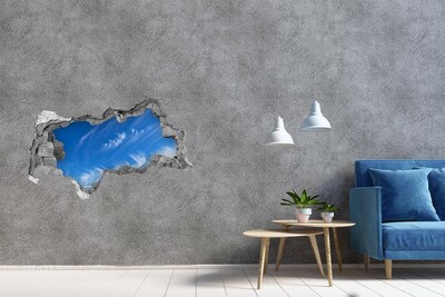 Hole in the wall sticker Sky with clouds