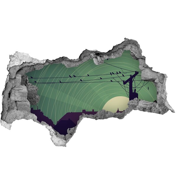 Hole in the wall sticker Sunset in the city