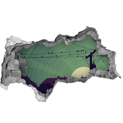 Hole in the wall sticker Sunset in the city