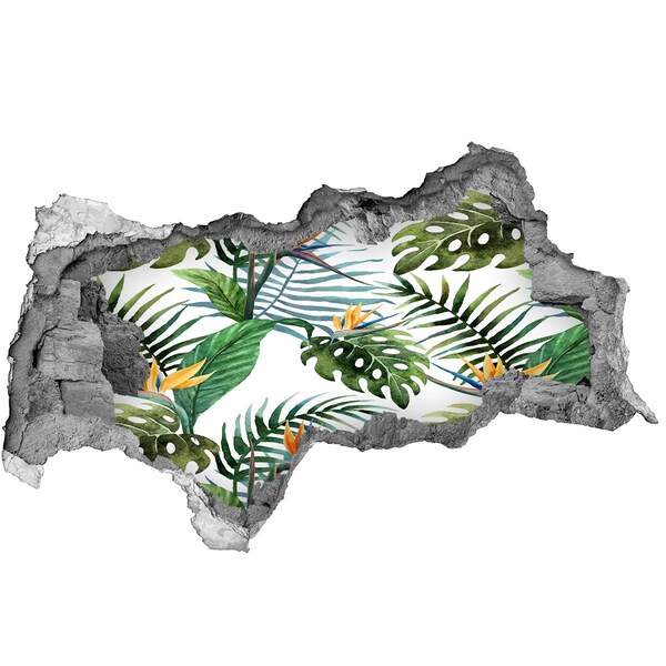 Hole wall sticker Tropical paradise behind the wall