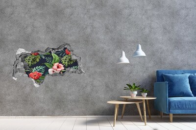 Hole in the wall decal Hole-in-the-wall tropical garden