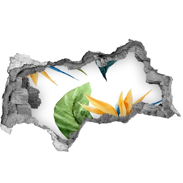 Hole in the wall decal Tropical paradise behind the wall