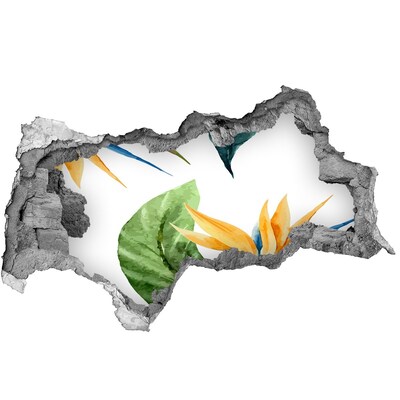 Hole in the wall decal Tropical paradise behind the wall