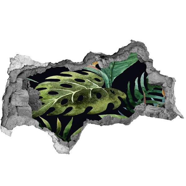 Hole wall sticker Tropical jungle behind the wall