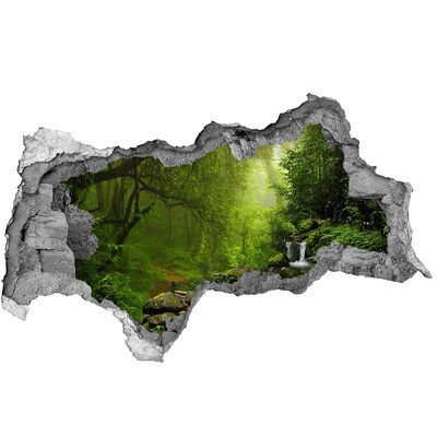 Hole in the wall decal Green forest with a waterfall