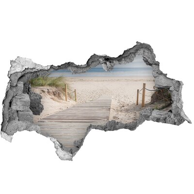 Hole in the wall sticker A mysterious beach with a wooden pier