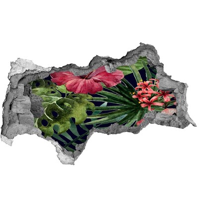 Hole in the wall sticker Tropical paradise behind the wall