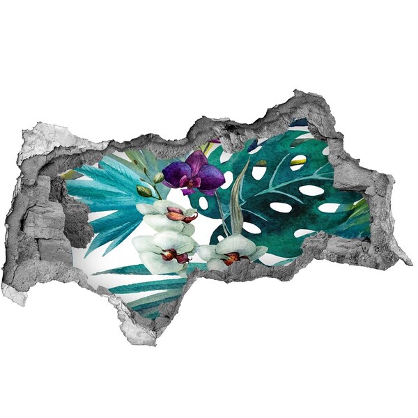 Hole in the wall decal Hole-in-the-wall tropical garden