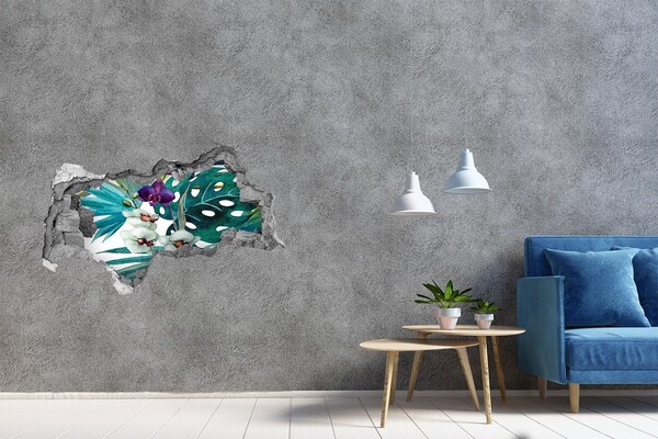 Hole in the wall decal Hole-in-the-wall tropical garden