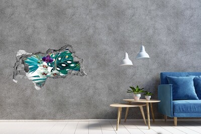 Hole in the wall decal Hole-in-the-wall tropical garden