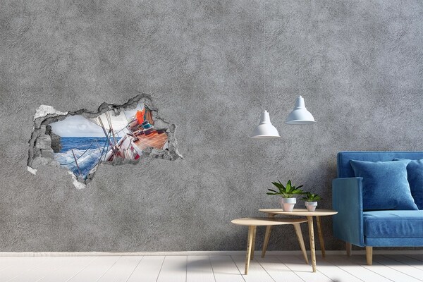 Hole wall sticker Cruise on the sea